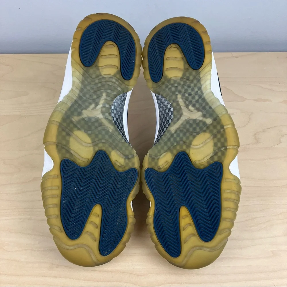 Air Jordan Retro 11 XI Low White Navy Snakeskin Basketball Shoes Men’s Size 11.0